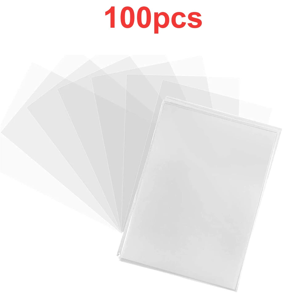 Transparent Card Protectors – Clear Sleeves for Pokémon, TCG, ID & Trading Cards | Durable Plastic Covers for Binders & Storage