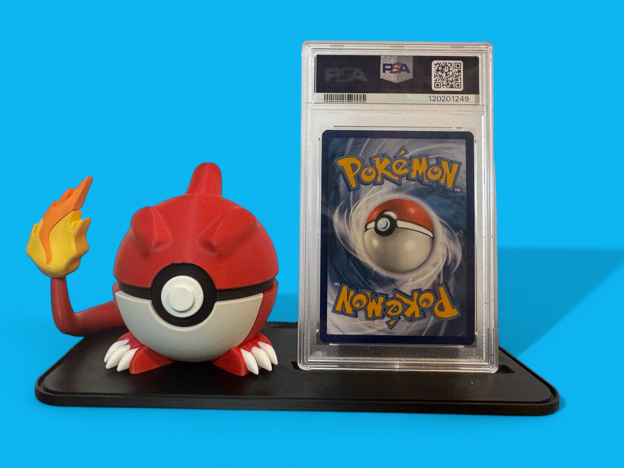 Poké Ball & PSA Card Display Stand | 3D Printed Pokémon Graded Card Holder