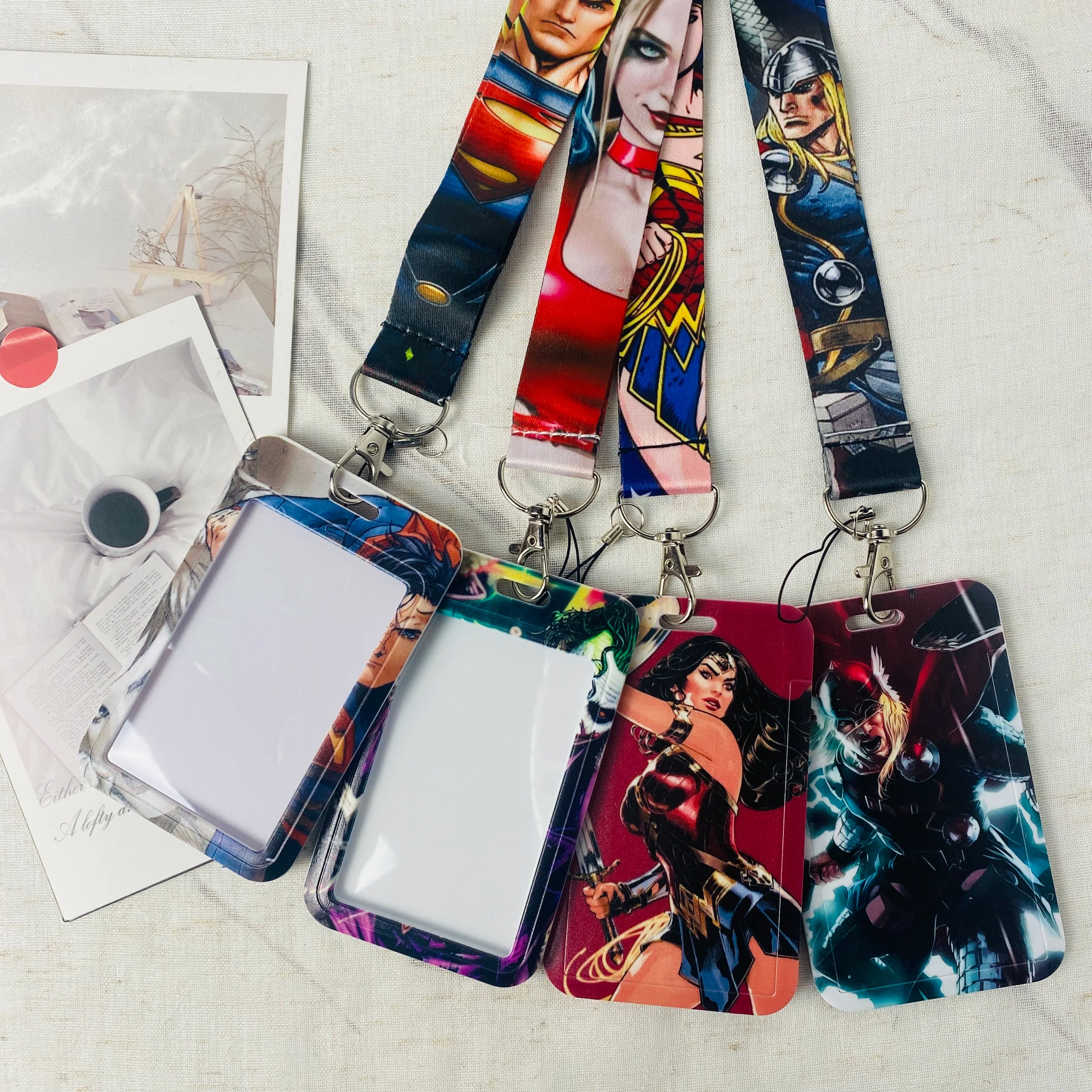 Anime Character Card Holder & Lanyard Keychain – ID, Credit & Bus Card Cover with Rope Strap – Perfect Gift for Fans & Cosplayers