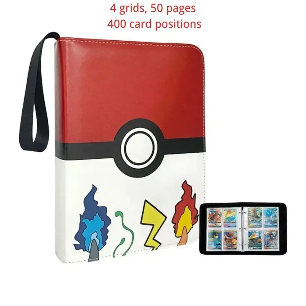 Pokémon Trading Card Binder | Custom Collection Book Holder with 50 Sleeves (400 Pockets)