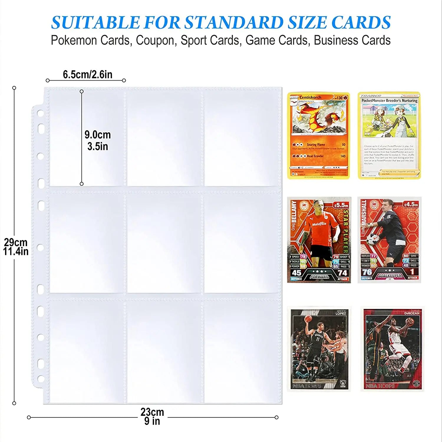 540-Pocket Trading Card Binder Sleeves – Double-Sided 9-Pocket Pages for Pokémon TCG, Baseball & Sports Cards