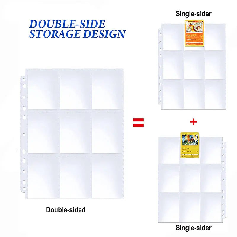 540-Pocket Trading Card Binder Sleeves – Double-Sided 9-Pocket Pages for Pokémon TCG, Baseball & Sports Cards
