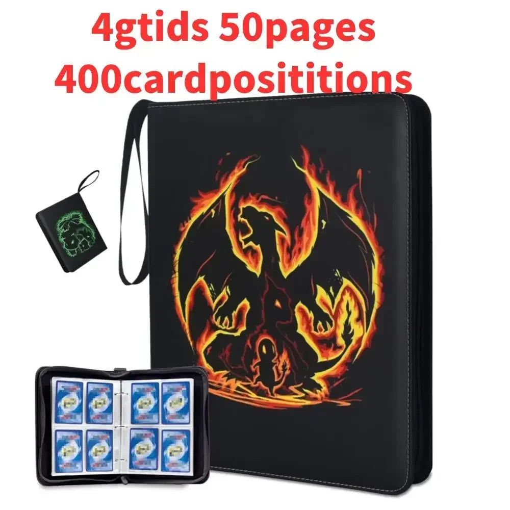 Pokémon Trading Card Binder | Custom Collection Book Holder with 50 Sleeves (400 Pockets)