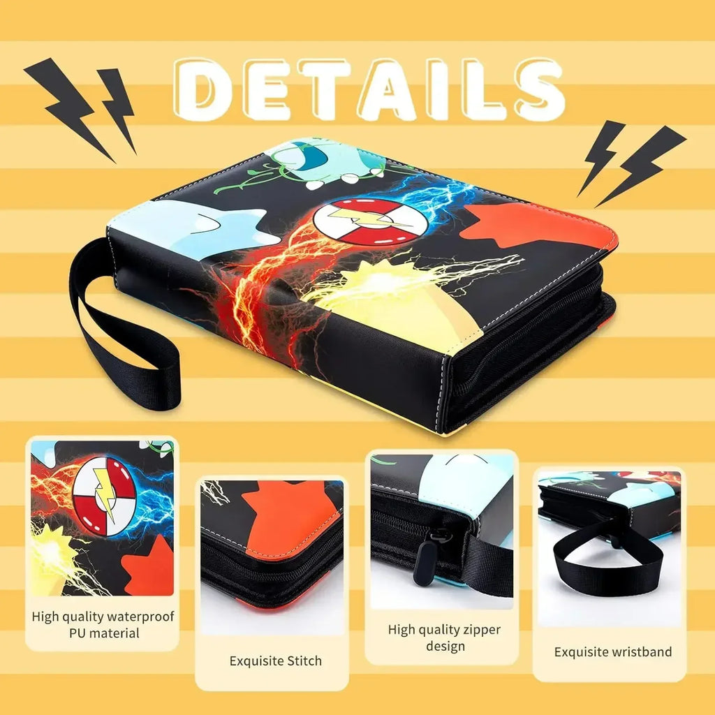 Pokémon Trading Card Binder | Custom Collection Book Holder with 50 Sleeves (400 Pockets)