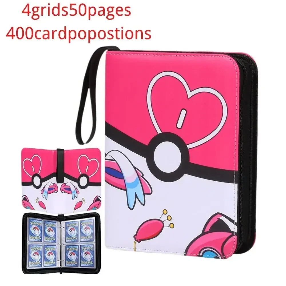 Pokémon Trading Card Binder | Custom Collection Book Holder with 50 Sleeves (400 Pockets)