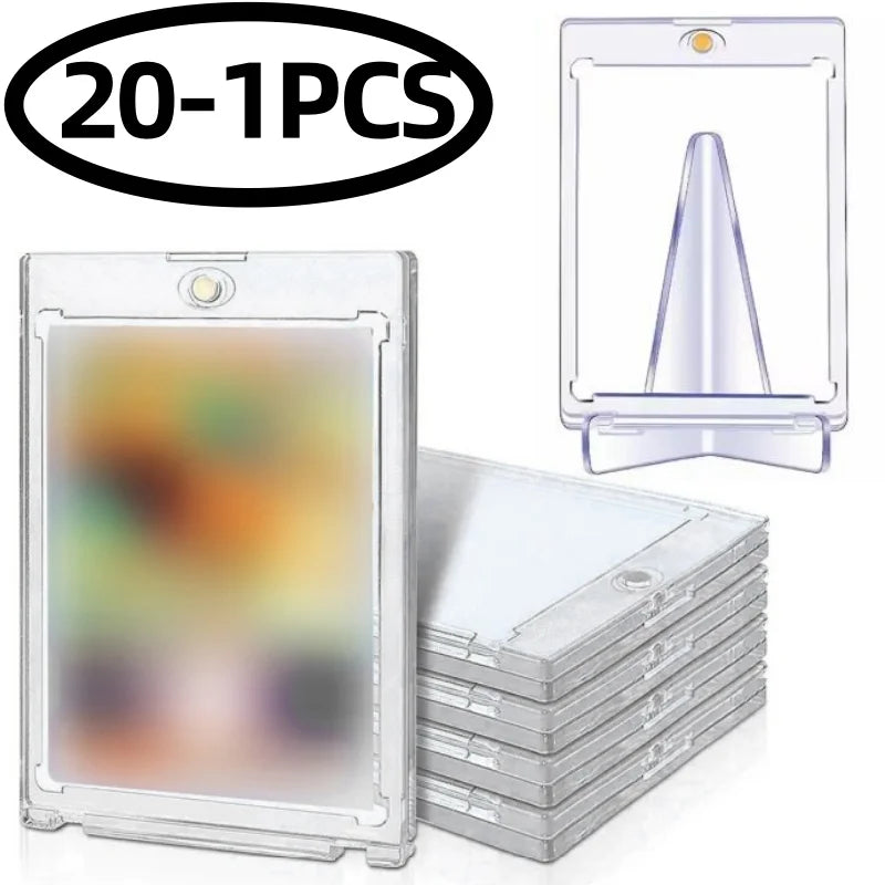 35PT Magnetic Card Holder – Hard Plastic Display Case for Pokémon TCG & Sports Cards | Standard Size Protector