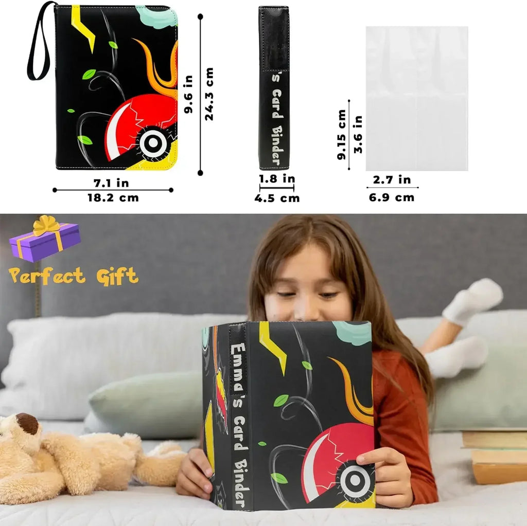 Pokémon Trading Card Binder | Custom Collection Book Holder with 50 Sleeves (400 Pockets)