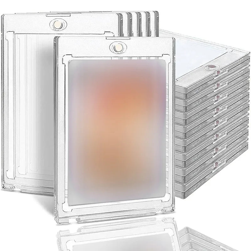 35PT Magnetic Card Holder – Hard Plastic Display Case for Pokémon TCG & Sports Cards | Standard Size Protector