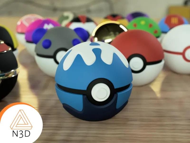 3D Printed Poké Balls  Premier, Dive, Heavy, Quick, Cherish, Dream, Team Rocket, Team Magma, Timer & Dusk Ball  Pokemon Collectible