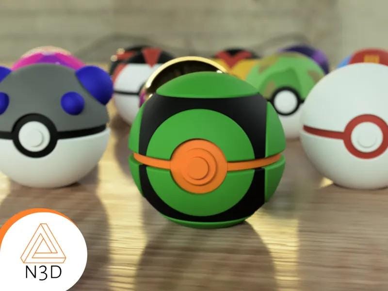 3D Printed Poké Balls  Premier, Dive, Heavy, Quick, Cherish, Dream, Team Rocket, Team Magma, Timer & Dusk Ball  Pokemon Collectible
