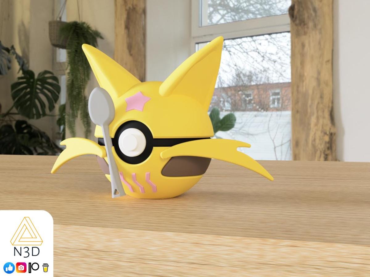 Abra, Kadabra, Alakazam pokemon gift for him/her themed pokeball display decor for room and desk decor for anime fan pokemon fan