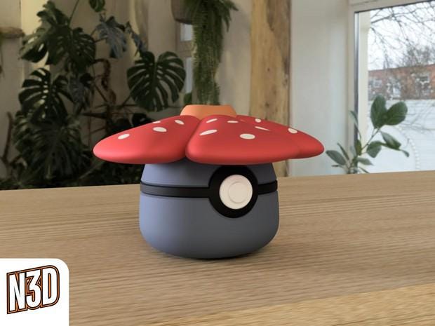 Oddish, Gloom and Vileplume display themed Pokeballs gift I 3D Printed pokeball Pokémon collectibles decor