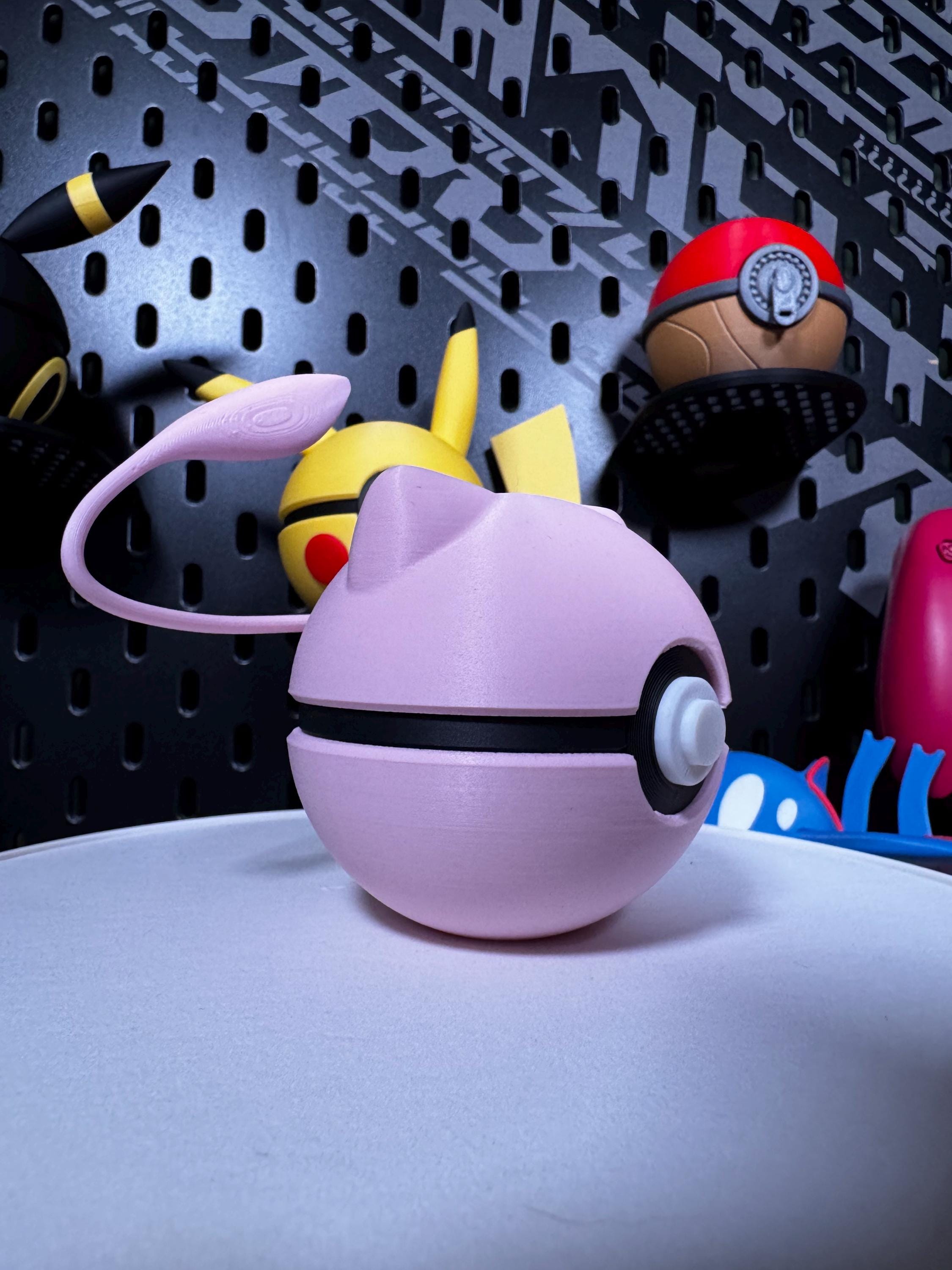 Mew Poké Ball  3D Printed Pokémon Collectible | Psychic Type Fan Gift | Pokeball Anime Display