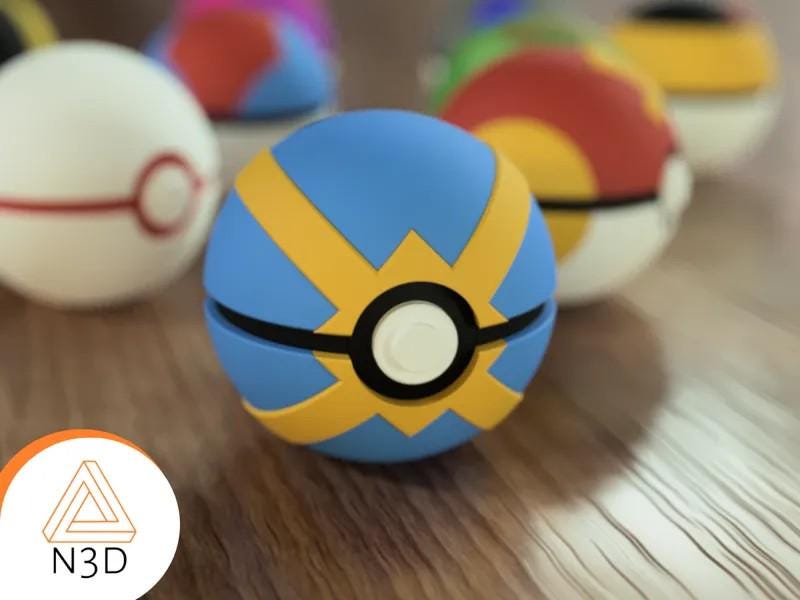 3D Printed Poké Balls  Premier, Dive, Heavy, Quick, Cherish, Dream, Team Rocket, Team Magma, Timer & Dusk Ball  Pokemon Collectible