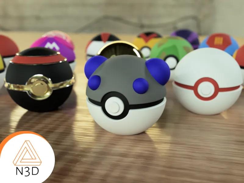 3D Printed Poké Balls  Premier, Dive, Heavy, Quick, Cherish, Dream, Team Rocket, Team Magma, Timer & Dusk Ball  Pokemon Collectible