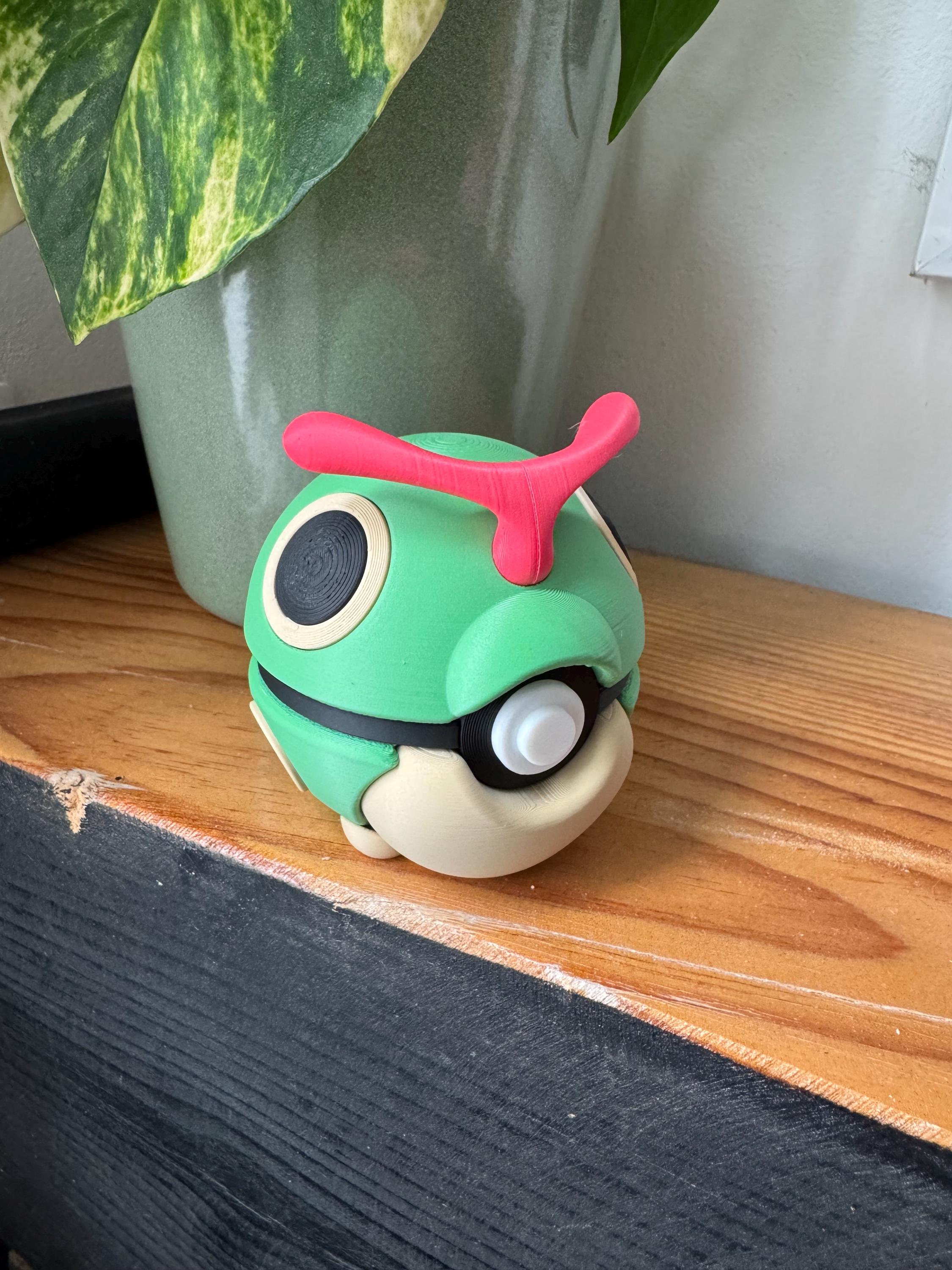 Bug-Type Evolution display Poké Ball   Caterpie, Metapod and Butterfree pokemon evolution | 3D Printed Pokeball Collectible
