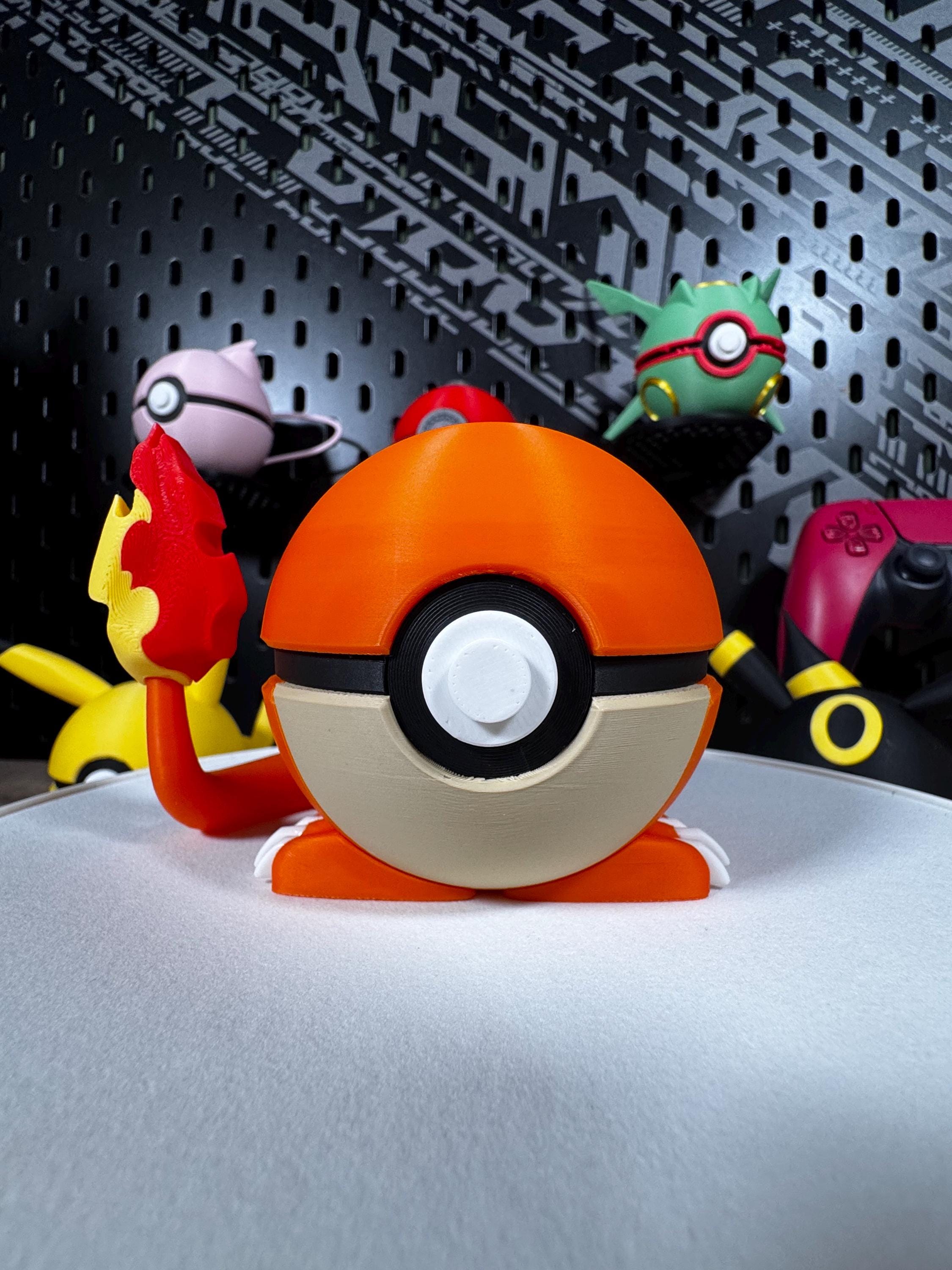 Kanto Starter Poké Balls | Charmander, Squirtle & Bulbasaur 3D Printed Pokémon Collectibles