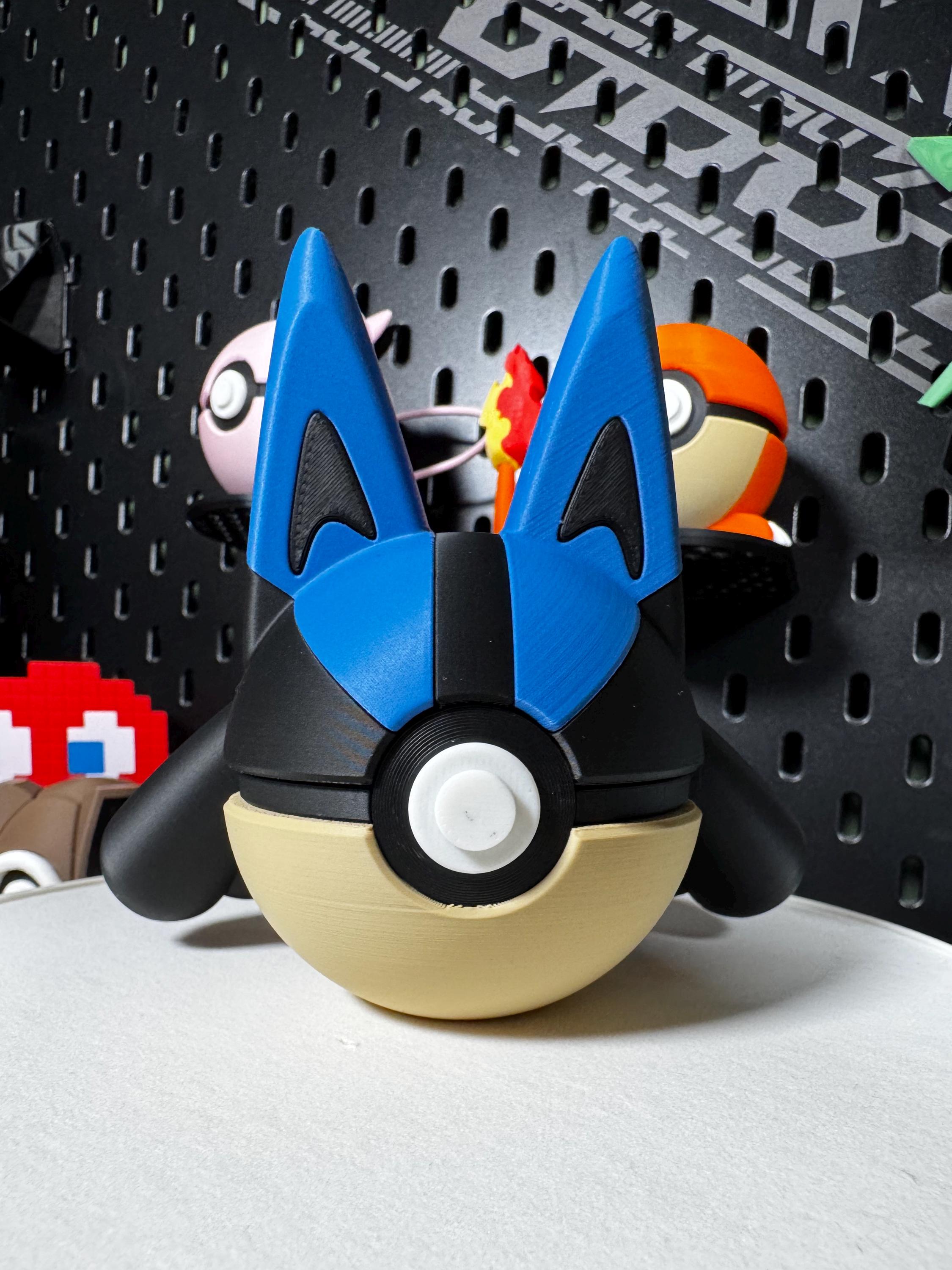 Lucario Themed Pokeball | 3D Printed Pokémon Collectibles