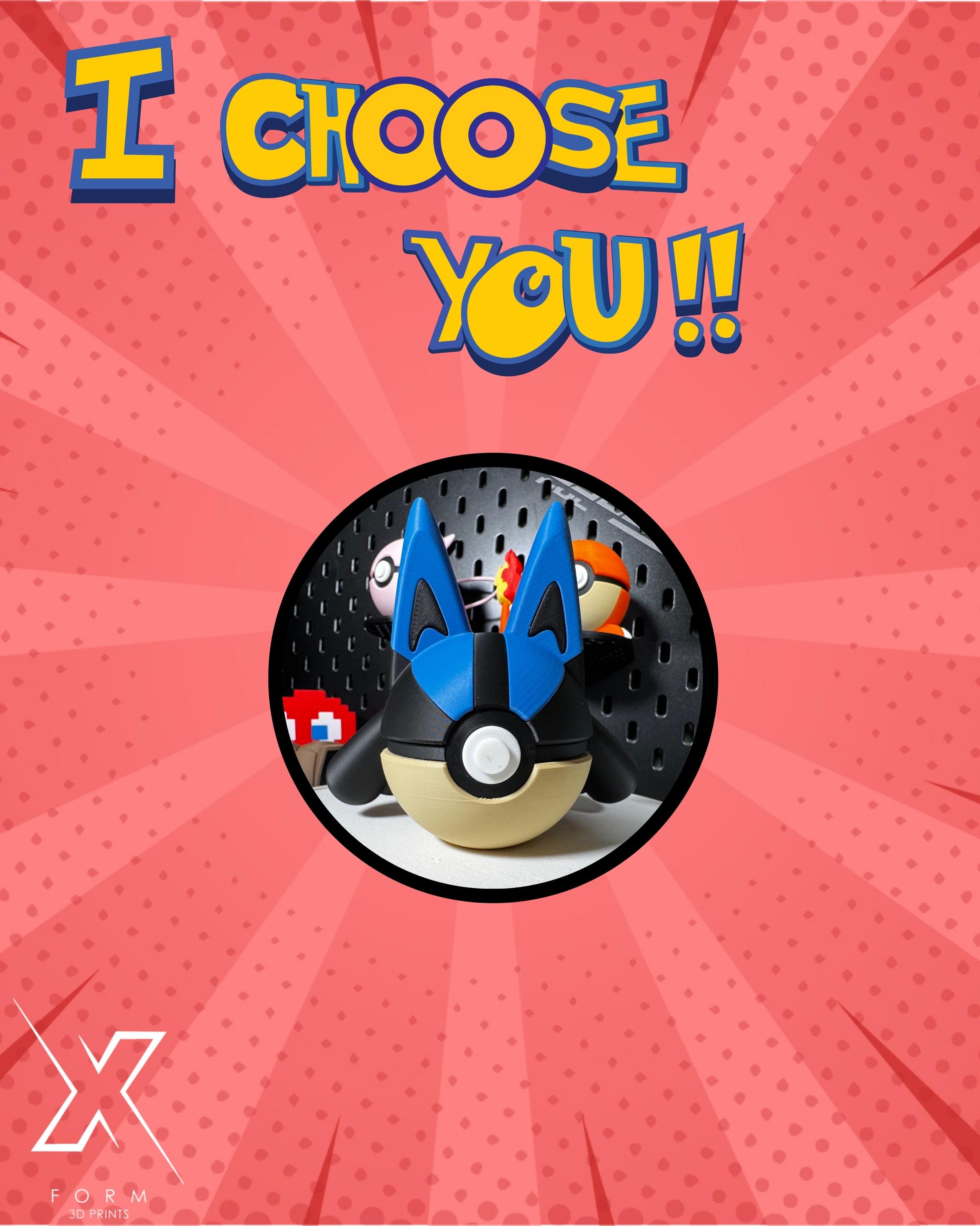 Lucario Themed Pokeball | 3D Printed Pokémon Collectibles