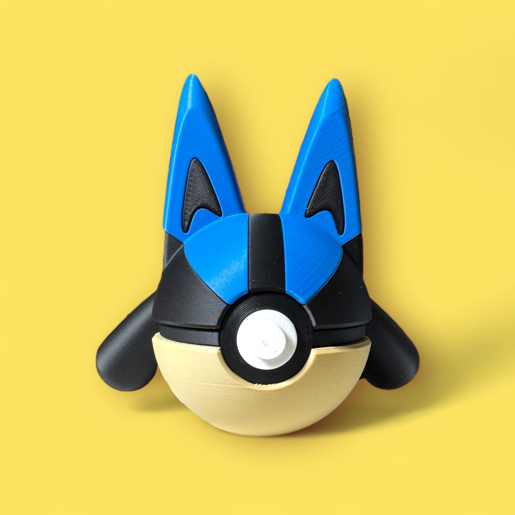 Lucario Themed Pokeball | 3D Printed Pokémon Collectibles