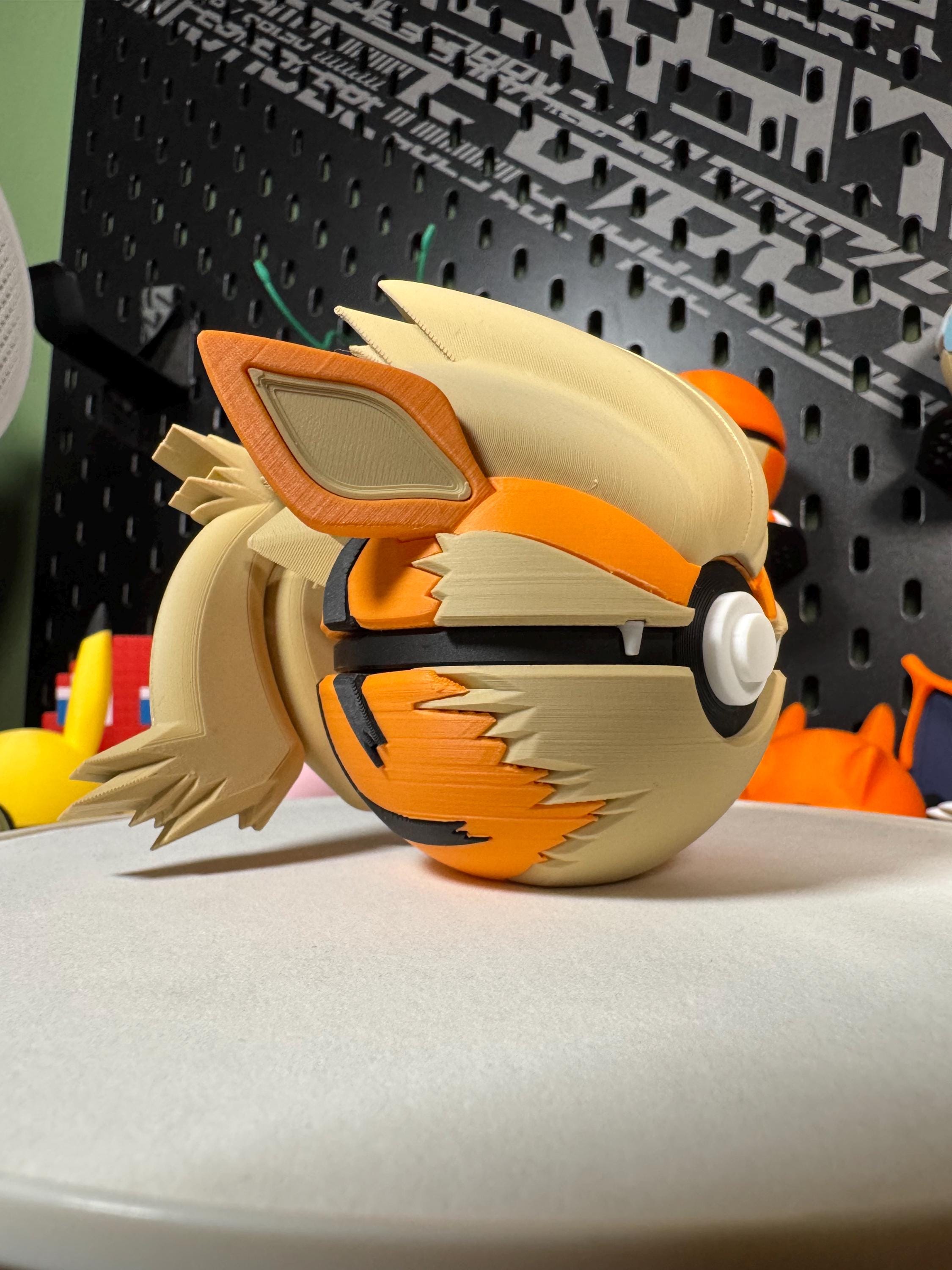 Growlithe and Arcanine display themed Pokeballs  3D Printed Pokémon Collection - gift