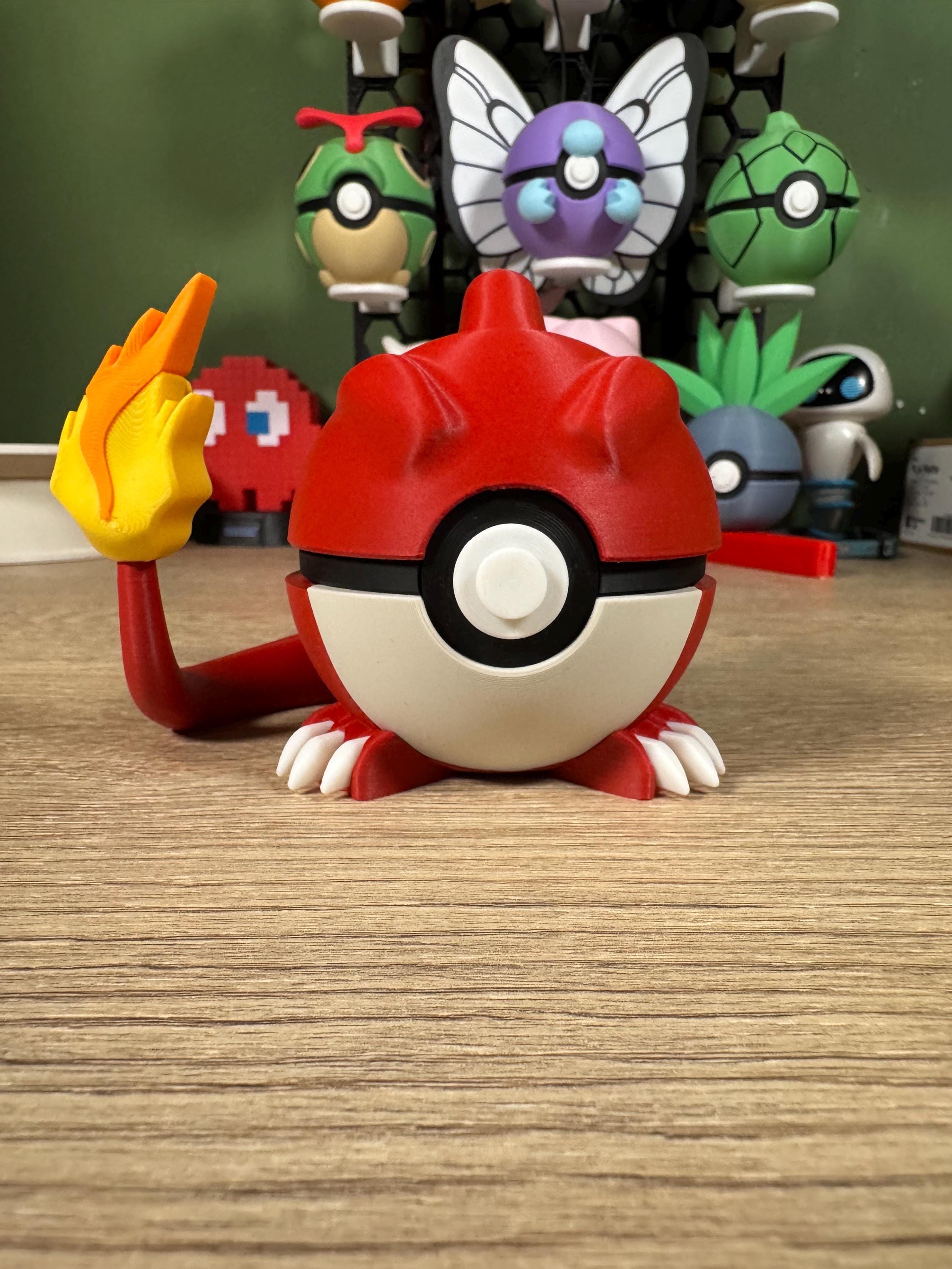 Charmeleon Themed display Pokeball  Pokémon Inspired Collectible  3D Printed Display Ball
