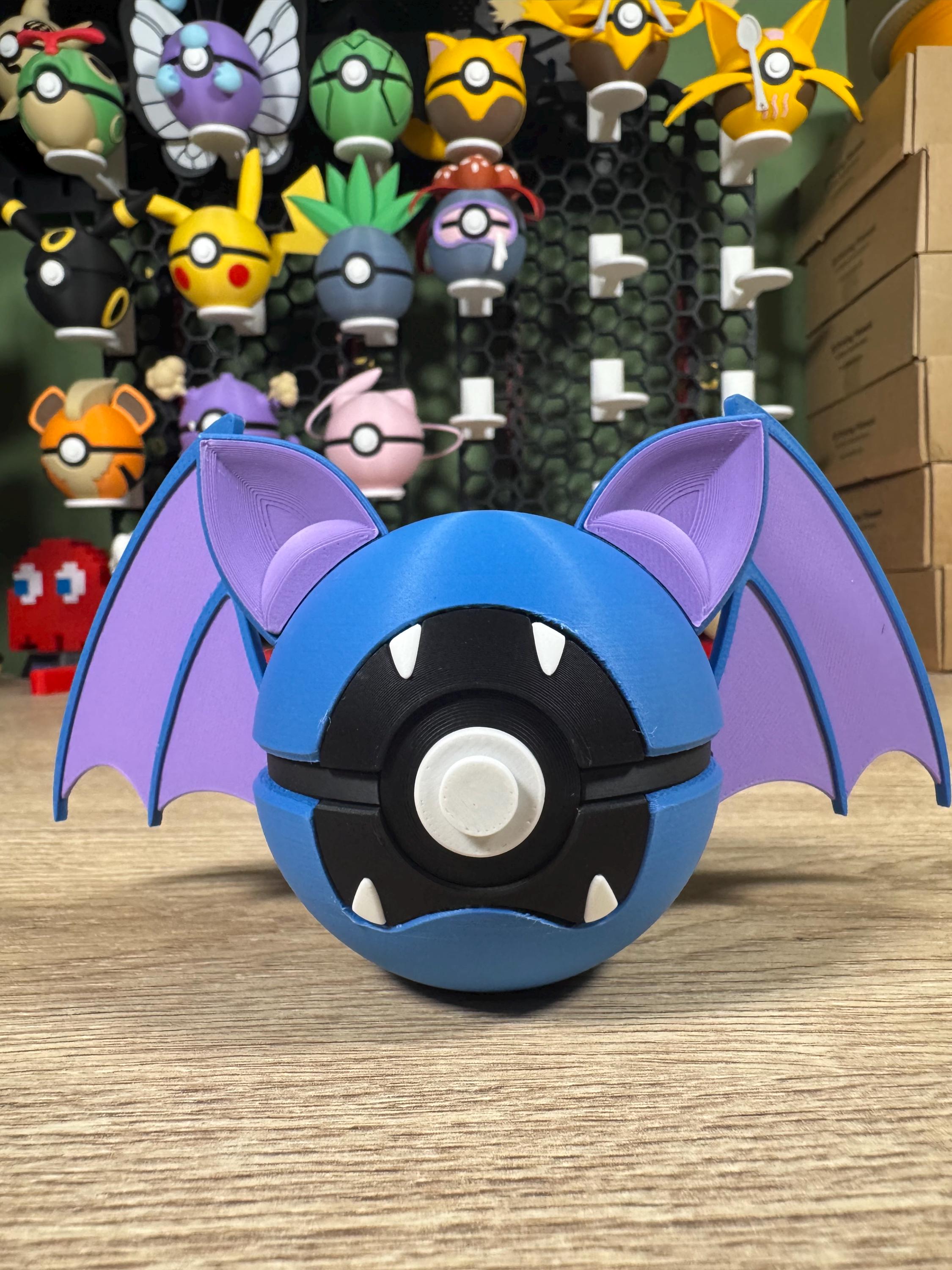 Themed pokeball Zubat Pokemon  3D Printed Pokemon Collectible for Pokémon Fans