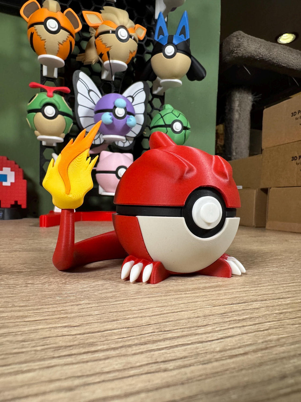 Charmeleon Themed display Pokeball  Pokémon Inspired Collectible  3D Printed Display Ball