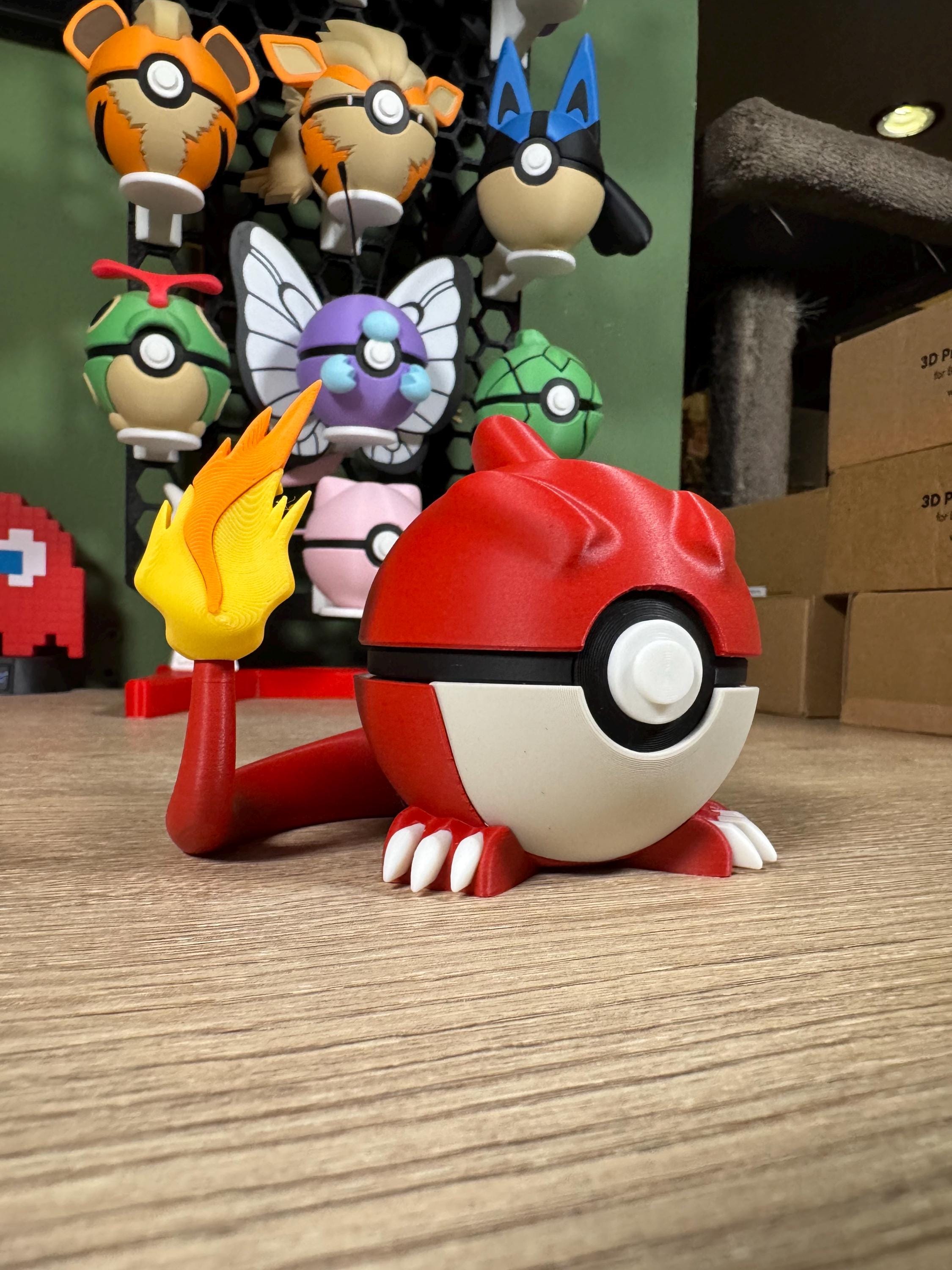 Charmeleon Themed display Pokeball  Pokémon Inspired Collectible  3D Printed Display Ball