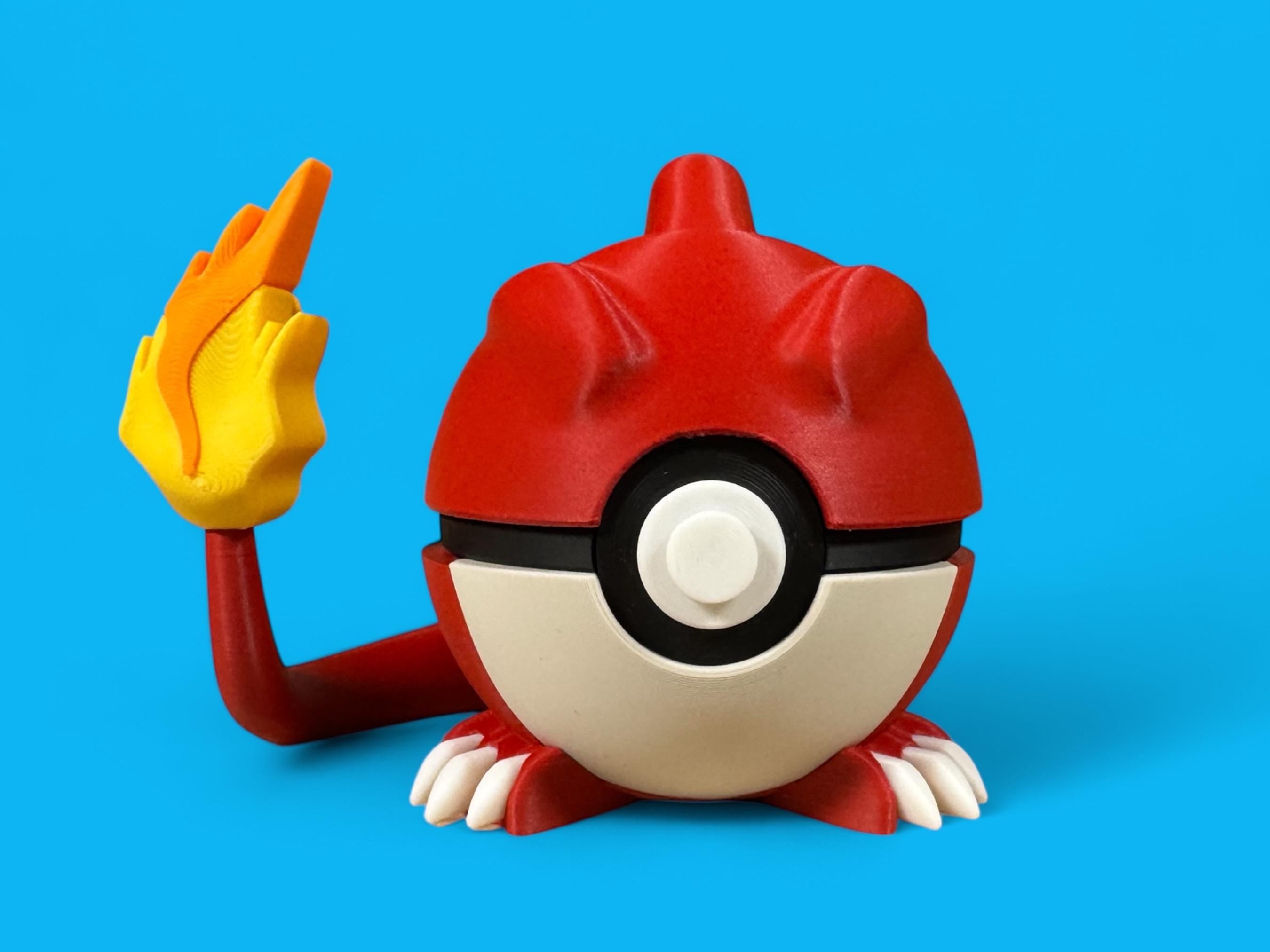 Charmeleon Themed display Pokeball  Pokémon Inspired Collectible  3D Printed Display Ball