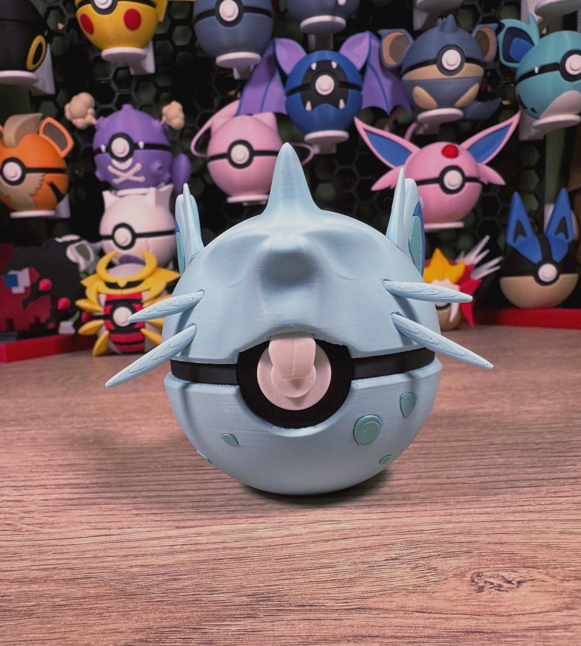 Nidoran, Nidorina and Nidoqueen Pokemon display Poké Balls  3D Pokeball Pokémon Collectibles
