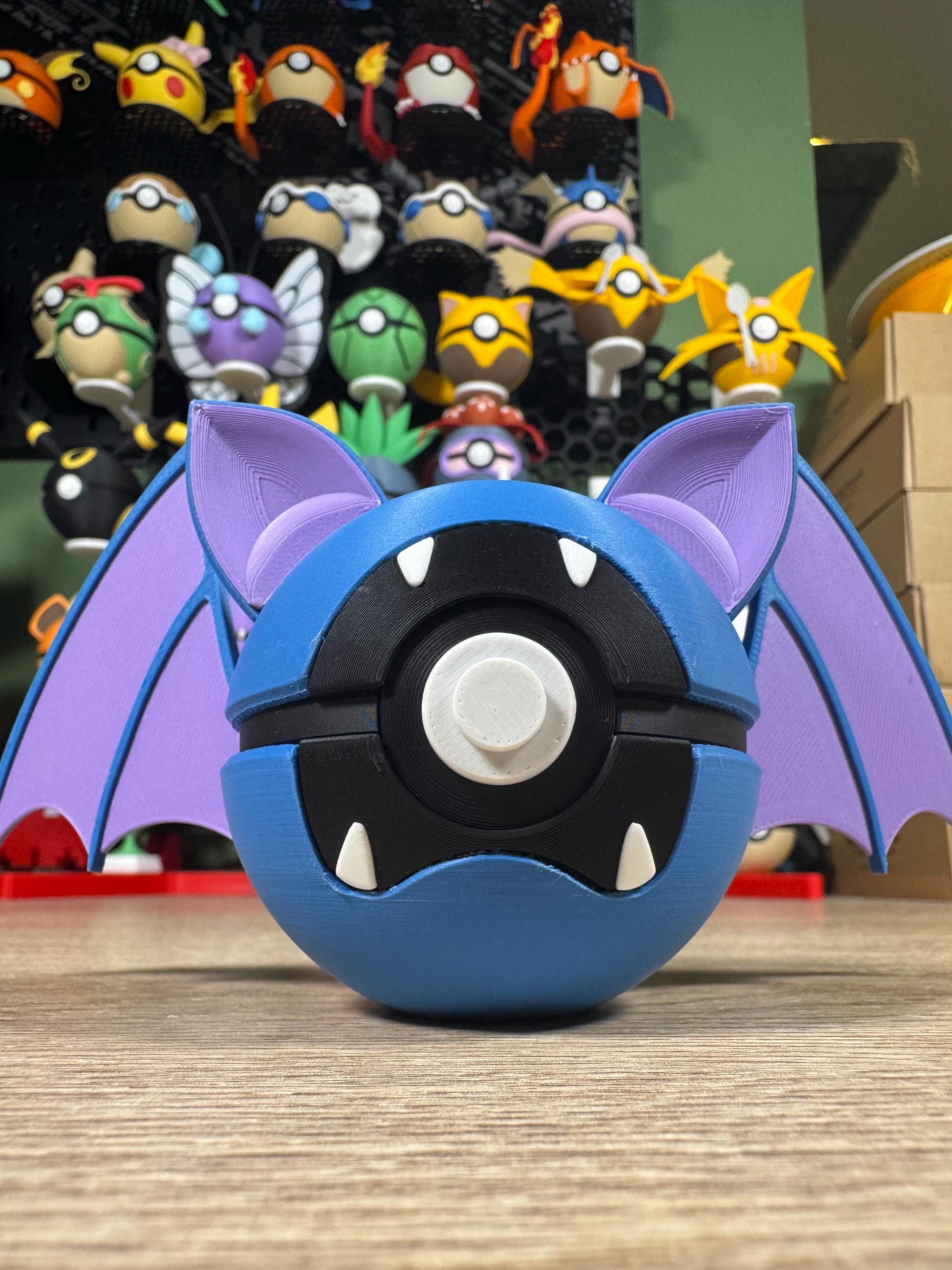 Themed pokeball Zubat Pokemon  3D Printed Pokemon Collectible for Pokémon Fans